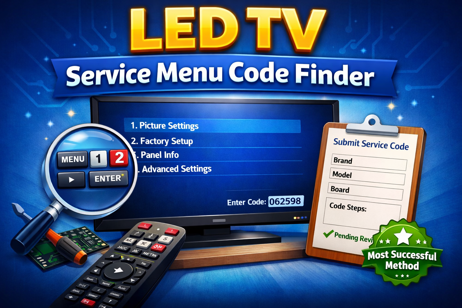LED TV Service Menu Code Finder Tool